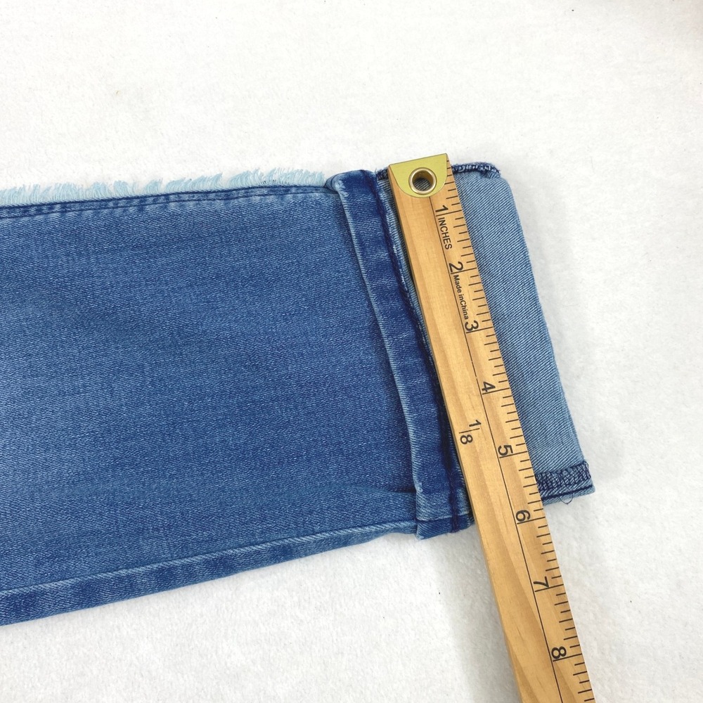 J.Jill‎ Denim High Rise Cropped Jeans Womens 6P Blue Fringe Side Stripe Pockets - Picture 12 of 13